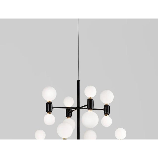 Ceramic Aballs Chandelier 8 Black Suspension Lamp by Jaime Hayon for Parachilna For Sale - Image 7 of 12