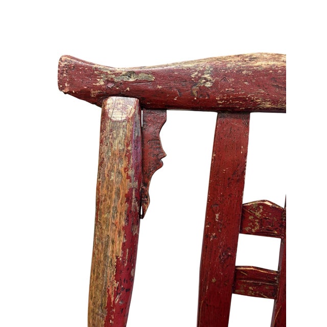 Late 19th Century Qing Dynasty Child’s Chair W/ Heavy Chipping For Sale - Image 9 of 12