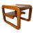 1970s Mid-Century Modern Lou Hodges Oak & Smoked Glass Top Side Table For Sale