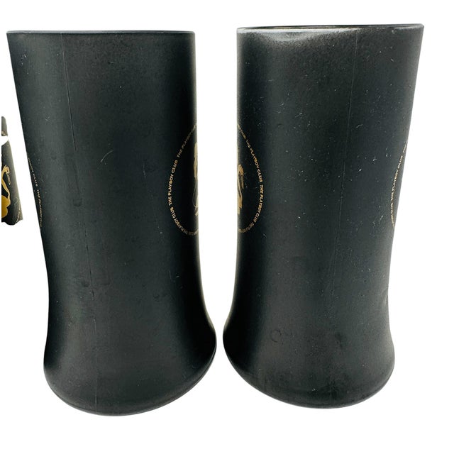 1960s the Playboy Club Matte Black & Gold Glass Beer Steins - Set of 4 For Sale - Image 9 of 14