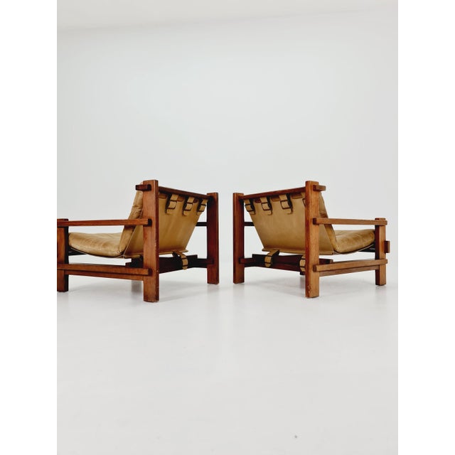 Mid-Century Lounge Chairs and Coffee Table in Leather and Wood by Carl Straub, Germany, 1960s, Set of 3 For Sale - Image 13 of 18