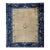 Antique Chinese Peking Rug, Wool Pile, Tan Field, Navy Border, 9' x 12' For Sale