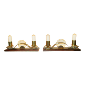 French 1930s Art Deco Shelf Lamps - A Pair of 2