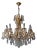 Rococo Brass Crystal Art Deco Chandelier For Sale