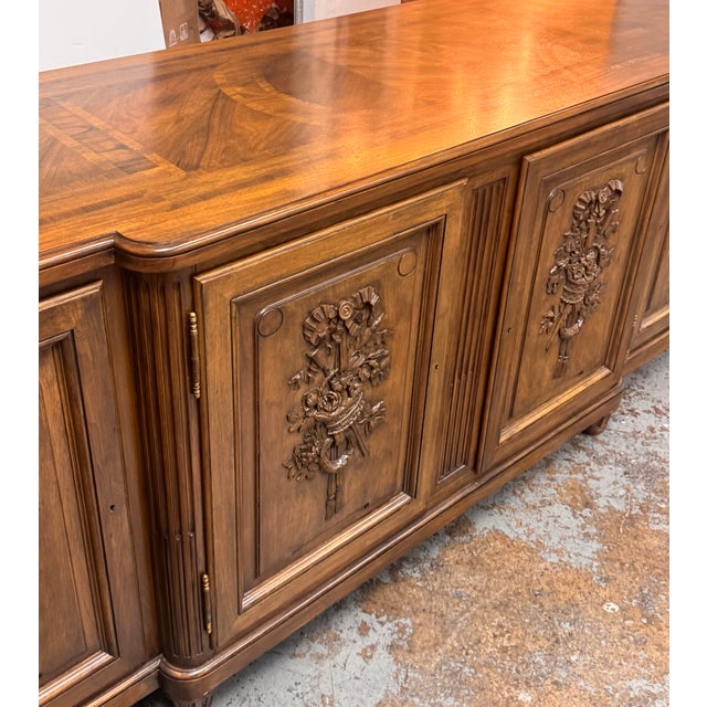 Wood Maison Gouffé Paris Louis XVI Style Four-Door Carved Enfilade Buffet, Antique For Sale - Image 7 of 12