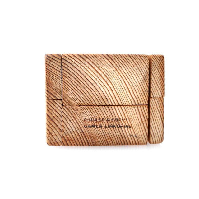 Wooden Puzzle Sculpture by Gunnar Kanevad for Gamla Linköping Sweden, 1962 For Sale - Image 13 of 17