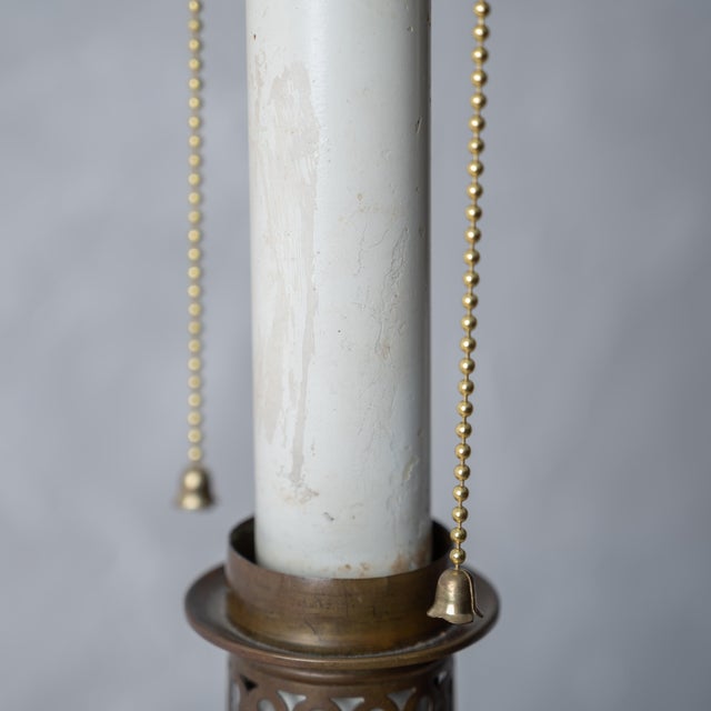 Metal French Celadon Table Lamp With Bronze Mounts, c.1880 For Sale - Image 7 of 7