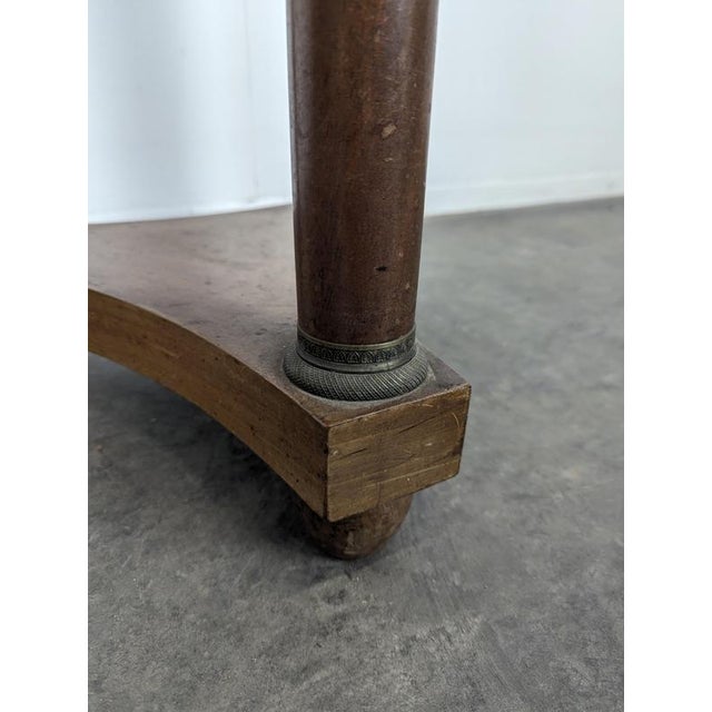2000 - 2009 Empire Style Mahogany Side Table with Black Marble Top For Sale - Image 5 of 8