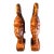 Vintage MCM African Wood Carved Busts, Matched Pair, Mid Century Tribal Folk Art, 11.5 Inch Sculptures For Sale