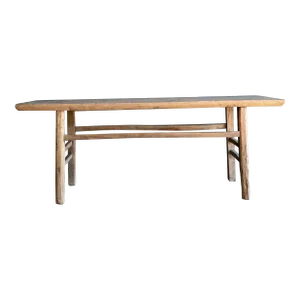 Vintage Elm Wood Console Table 83"