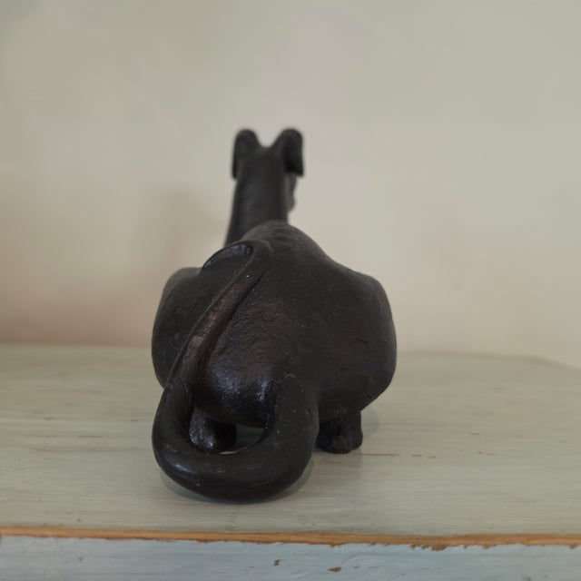 Antique Cast Iron Resting Whippet Greyhound Hearth Statue For Sale - Image 10 of 17