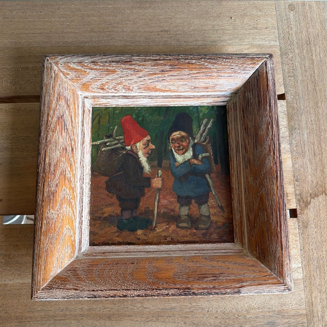 Attributed to Paul Lothar Müller – Antique German Gnome Oil Painting, Early 20th Century For Sale - Image 10 of 12