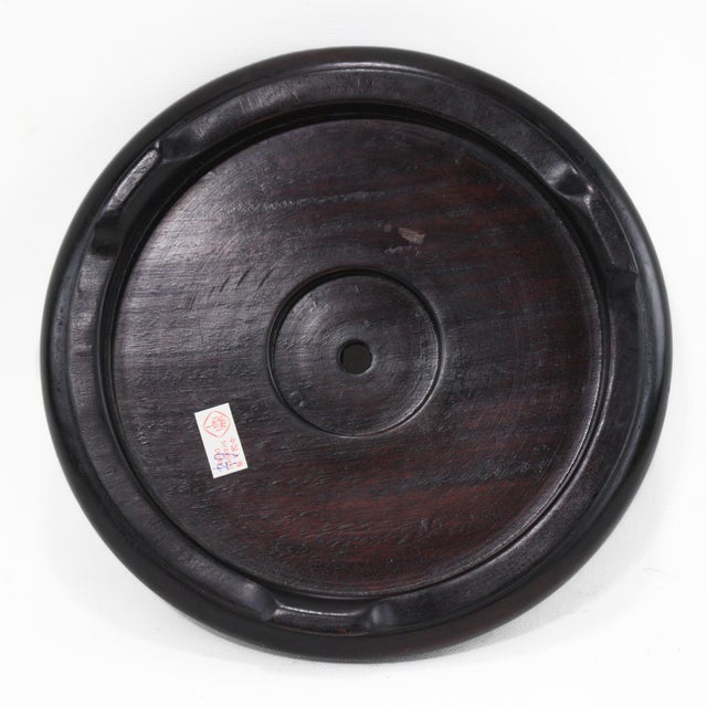 Chinese Pair of 6 1/4'' Chinese Carved Rosewood Pedestal Display Bases/Stand With Center Hole For Sale - Image 3 of 7