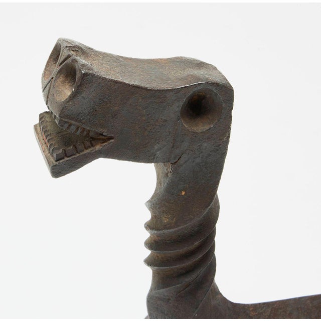 Arts & Crafts Pair of Figural Dragon Andirons in the Manner of Samuel Yellin 1930c. For Sale - Image 3 of 7