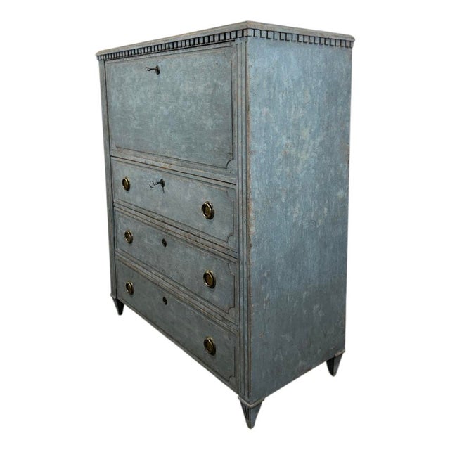 Wood Mid 19th Century Gustavian Style Fall Front Desk or Bureau For Sale - Image 7 of 9