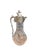 Exceptional cut-crystal diamond pattered pitcher/claret jug with intricate repoussé silverplate collar and sweeping...