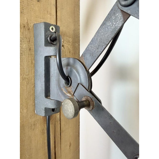 Grey Industrial Gooseneck Scissor Wall Lamp from Elektroinstala, 1960s For Sale - Image 15 of 18