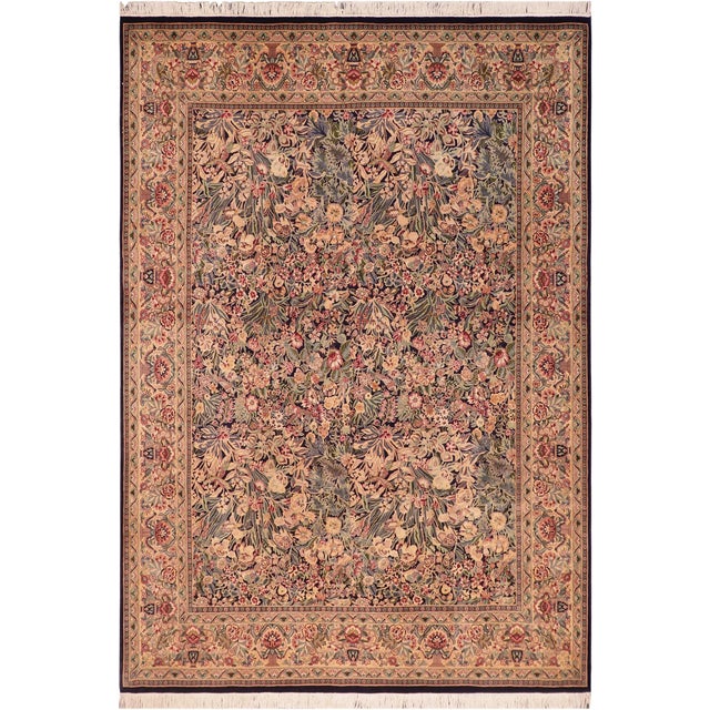 Elegant 1990's Pak-Persian Blue/Gold Wool Rug - 8'1'' X 10'2'' For Sale - Image 9 of 9