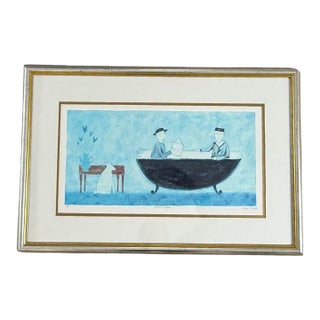 Paula McArdle, Original Artist Print, "Book in a Bath" Signed For Sale