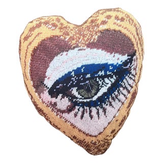 Haricot Vert x Mommani Threads Velvet "Heartfelt Glimpse" Original Pillow For Sale