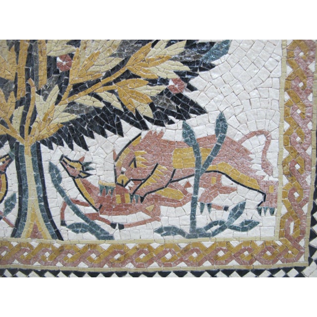 Hisham's Palace Tree of Life Animals Mosaic Tile Wall Hanging For Sale - Image 4 of 8