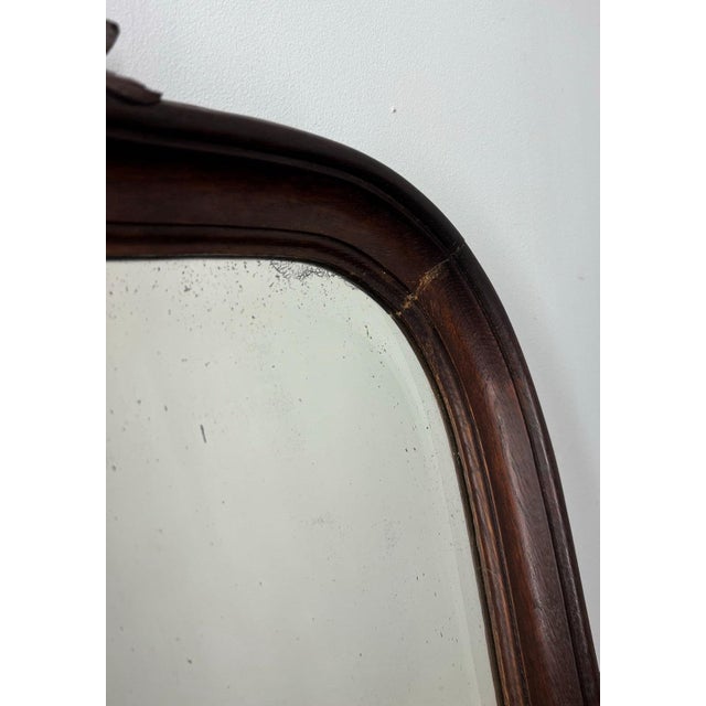 French Wall Mirror in Oak Frame For Sale - Image 9 of 12