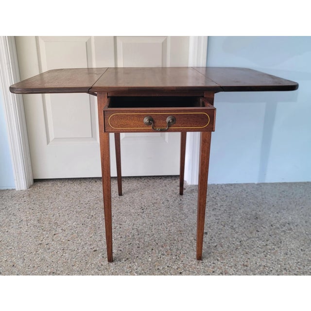 1940s Brandt Drop Leaf Mahogany End Table Chairish