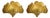 Gilt Ginkgo Appliques, 1950s, Set of 2 For Sale