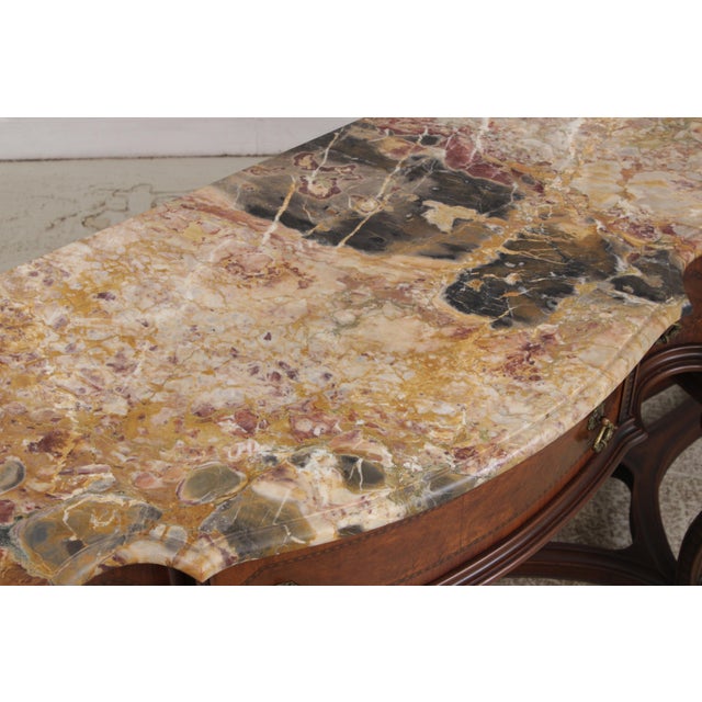 Vintage Carved Walnut Marble Top Sideboard For Sale - Image 10 of 18