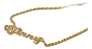The Ginny: Ladies Signature Name Anklet set with Diamonds