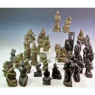 Alfred Van Loen, Liberty vs Slavery Van Loen Bronze Abstract Chess Set Modernist Museum Sculpture, c.1960's For Sale