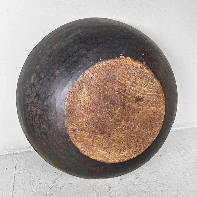 Large Wooden Dough Bowl, Japan, 1890s For Sale - Image 9 of 10