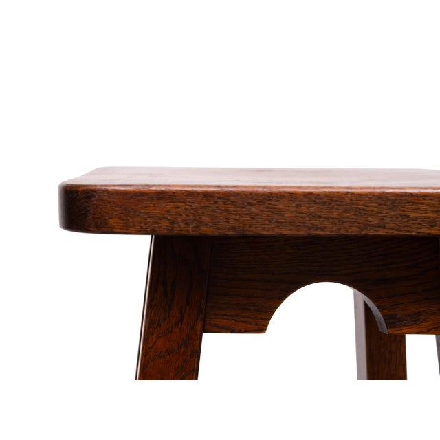 Brutalist Oak Stools, Holland, 1970s, Set of 6 For Sale - Image 6 of 9