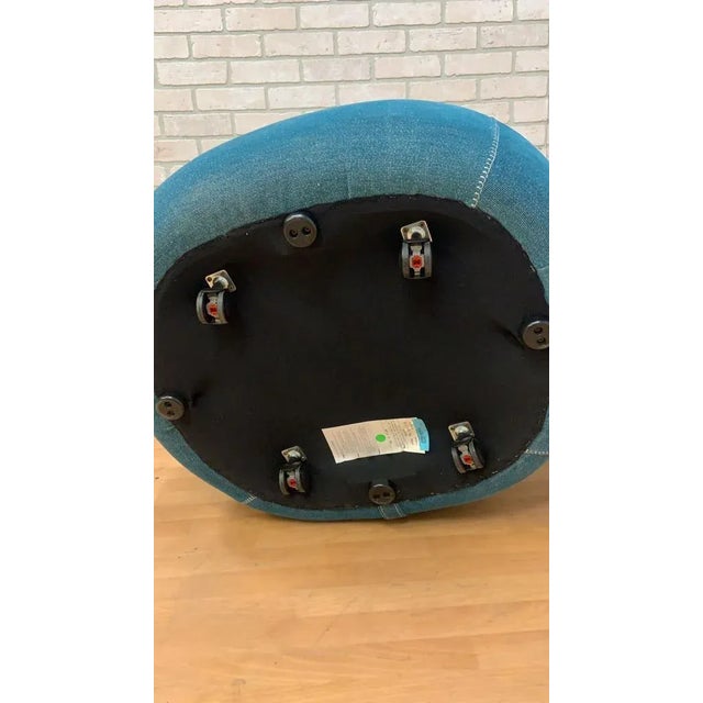 Textile Modern Bernhardt Design Mitt Lounge Chair in Lagoon Blue For Sale - Image 7 of 9