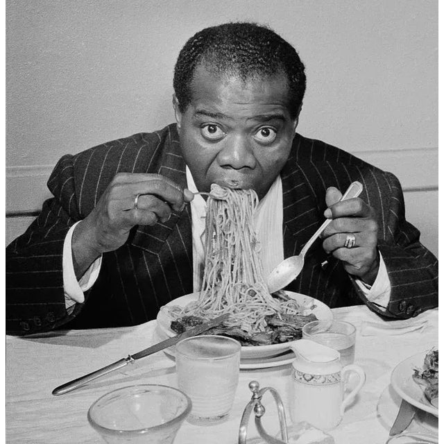"Dinner Jazz" Louis Armstrong Portrait Getty Images Slim Aarons C-Print For Sale