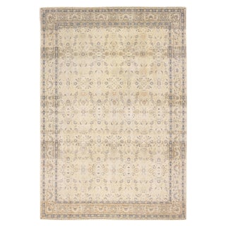 Doris Leslie Blau Antique Allover Geometric Cream Beige Rug - c. 1900 For Sale