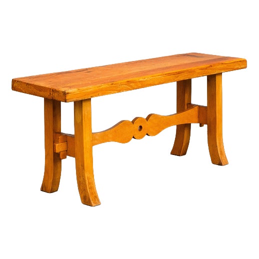 Biedermeier Style Bench in Beech Wood, Early 20th Century For Sale