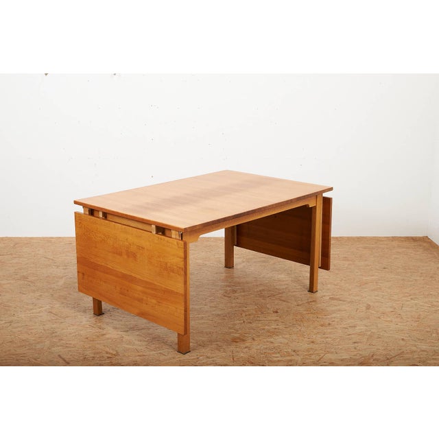 Oak Table with Two Drop-Leaf Extension Leaves For Sale - Image 11 of 15