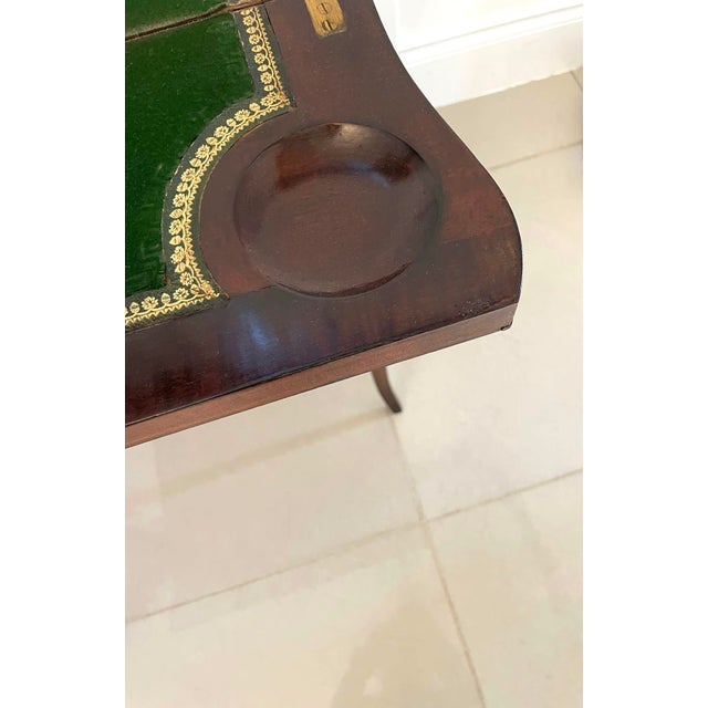 Brown Antique Edwardian Mahogany Hand Painted Card Table, 1900s For Sale - Image 8 of 17