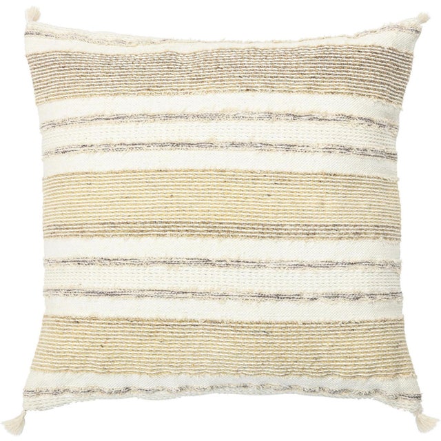 Elevate your home's look with a chic Modern Wool and Cotton Pillow, meticulously handmade with opulent materials, in a 20"...