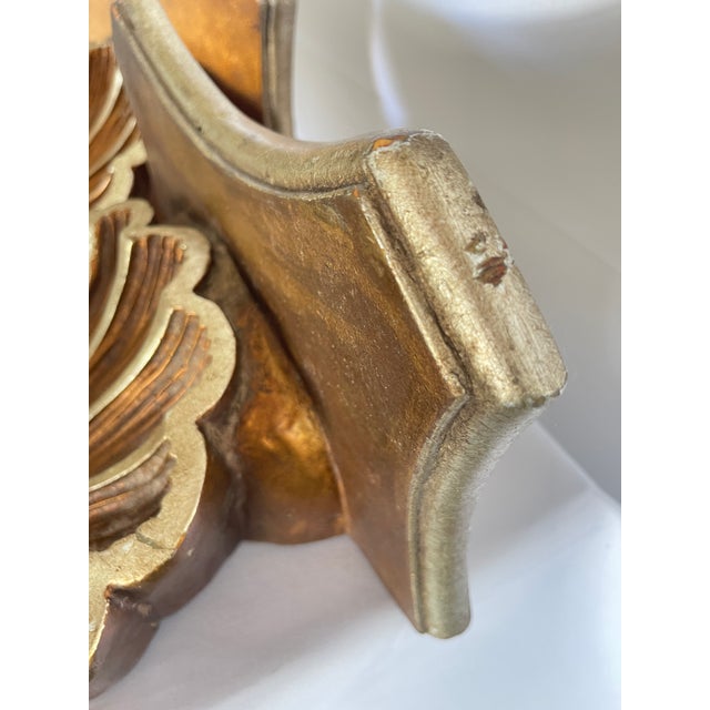 Vintage Florentine Large Shell Wall Brackets, Italy, a Pair For Sale - Image 13 of 15