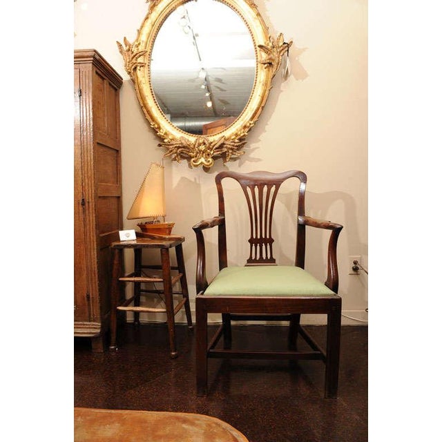 English Early 18th Century Vintage Georgian Mahogany Armchair For Sale - Image 3 of 8
