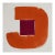 Original Painting | Orange-Red and Burgundy Red Abstract Loop, 10 X 10 In. For Sale