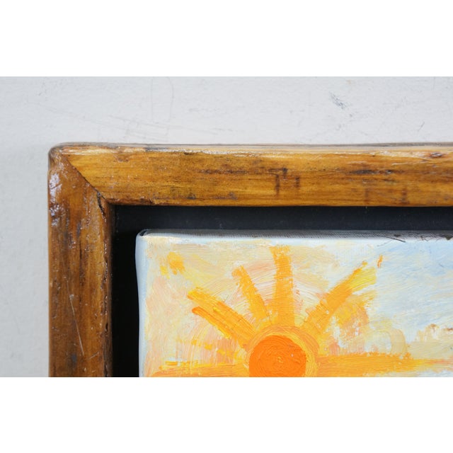 Late 20th Century Late 20th Century Foley Expressionist Family Under Tree Country Sunset Landscape Oil Painting 23" For Sale - Image 5 of 18