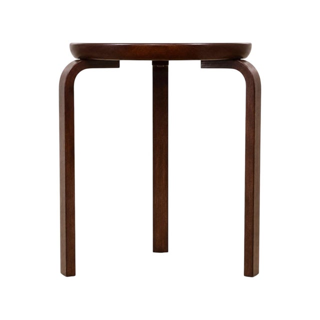 Mid-Century Modern Pair of Attributed Alvar Aalto Model 60 Stools by Finsven, Sweden, Mid-20th Century. For Sale - Image 3 of 7