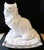 This vintage Italian terra-cotta two-piece Persian white cat on a pillow sculpture from the 1960s exudes a charming and...