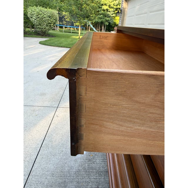 Lane Rhythm Walnut Highboy Dresser Mid Century Modern For Sale - Image 11 of 11