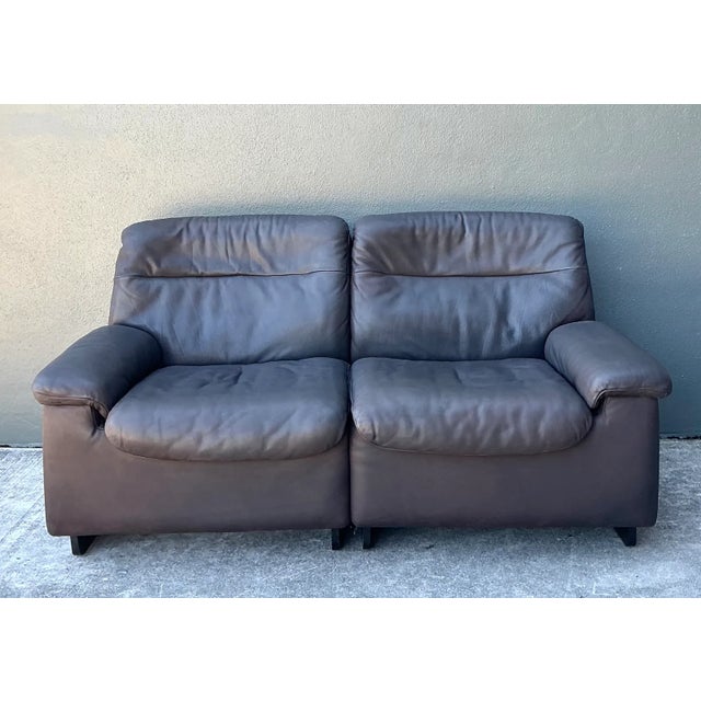 Late 20th Century Vintage De Sede Leather Two-Seater Sofa For Sale - Image 5 of 16