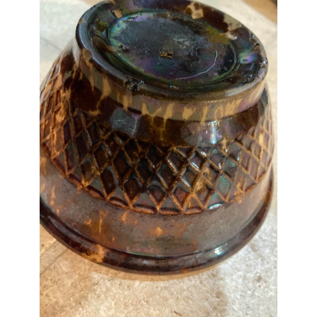 Ceramic 19th Century Rockingham Spongeware Mixing Bowl For Sale - Image 7 of 10