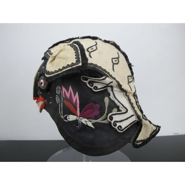 Chinese Antique Chinese Child Silk Embroidered Protective Tiger Rat Festival Hat For Sale - Image 3 of 9
